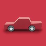 WAYTOPLAY BACK & FORTH  - Voiture en bois rouge