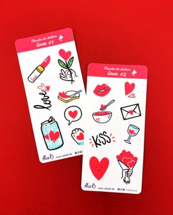 STUDIO ALICE B - Lot de 2 planches de 15 stickers LOVE