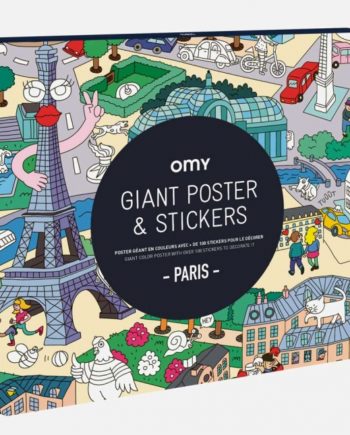 OMY | POSTER GÉANT DE PARIS AVEC 100 STICKERS CHERCHE ET TROUVE