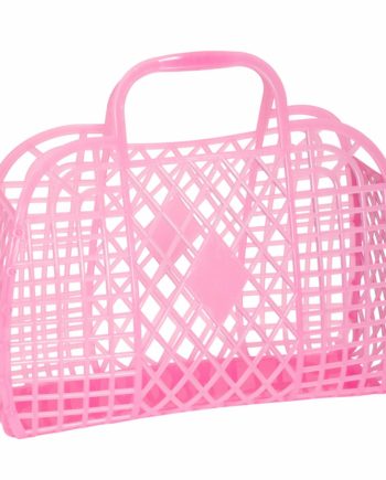 SUN JELLIES | LARGE RETRO BASKET NEON PINK