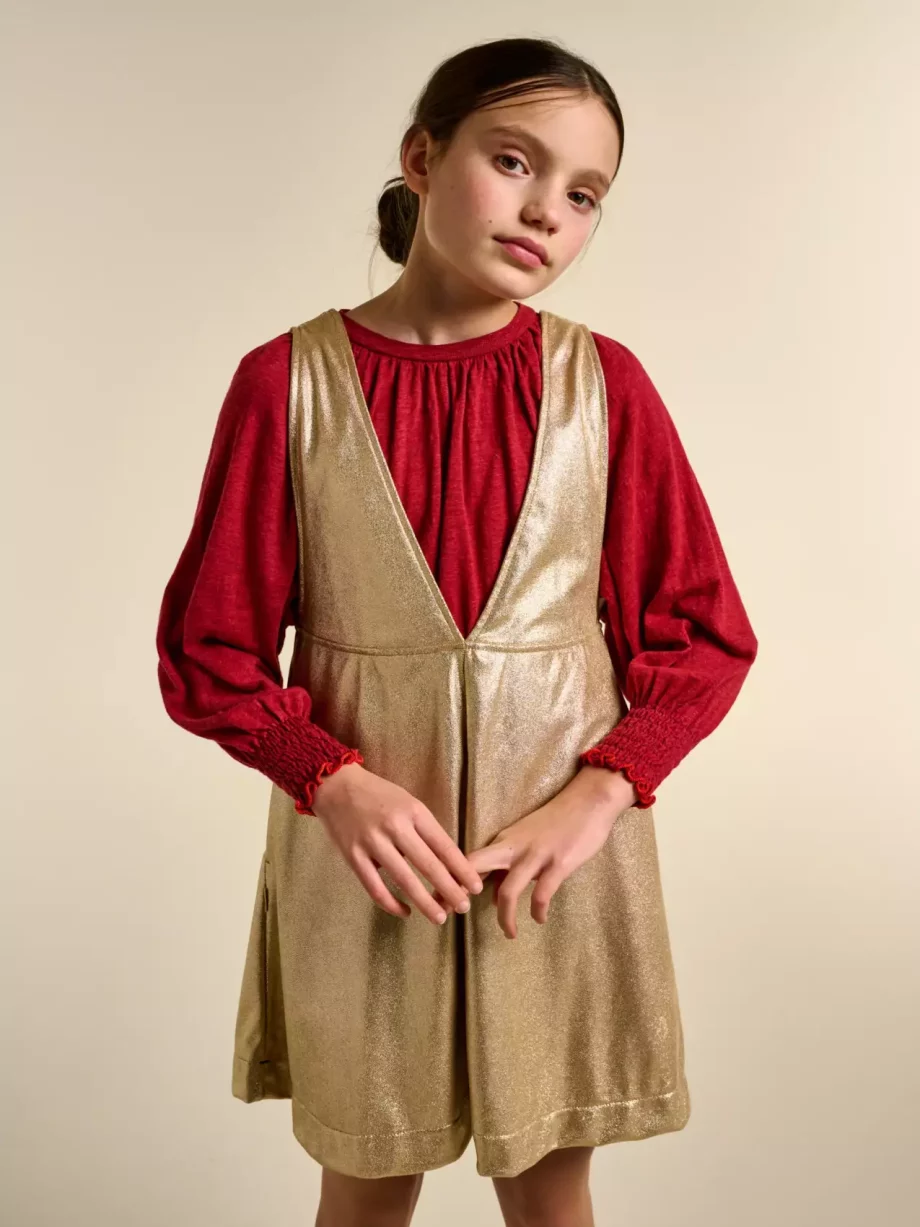 BELLEROSE | ROBE FLORA FAUX CUIR DORE