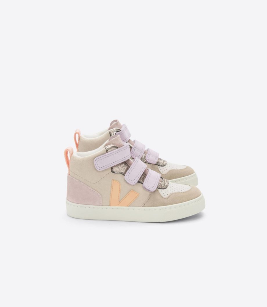 VEJA | V-10 MID SUEDE MULTICO ALMOND PEACH