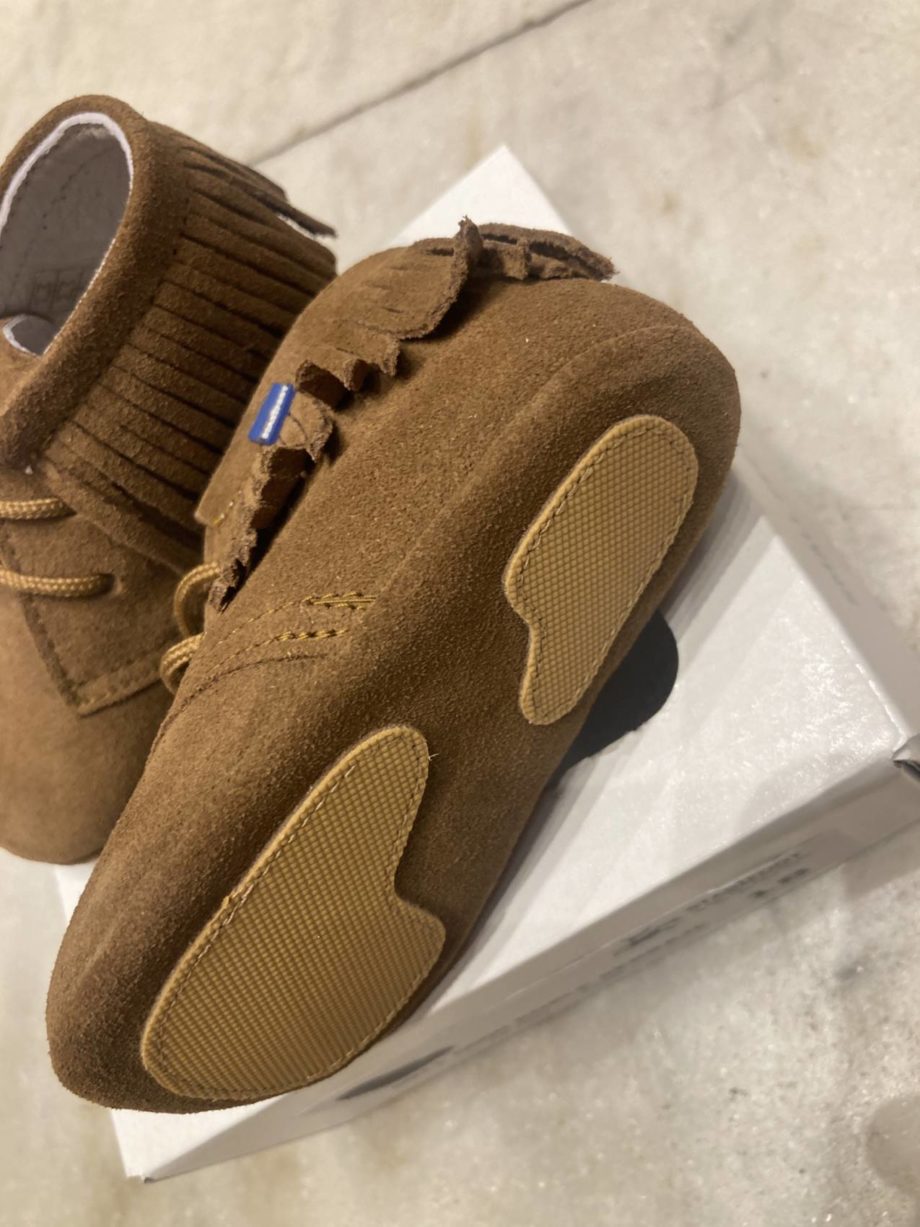 STABIFOOT | chaussons habillés daim camel avec franges