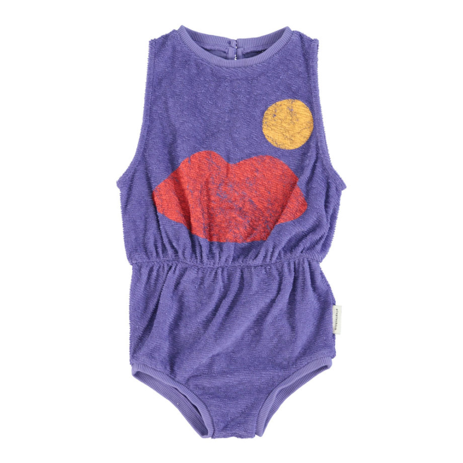 PIUPIUCHICK | playsuit | purple w/ lips print