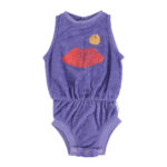 PIUPIUCHICK BABY | playsuit | purple w/ lips print