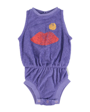 PIUPIUCHICK BABY | playsuit | purple w/ lips print