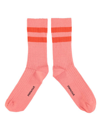 PIUPIUCHICK | socks | pink w/ orange stripes