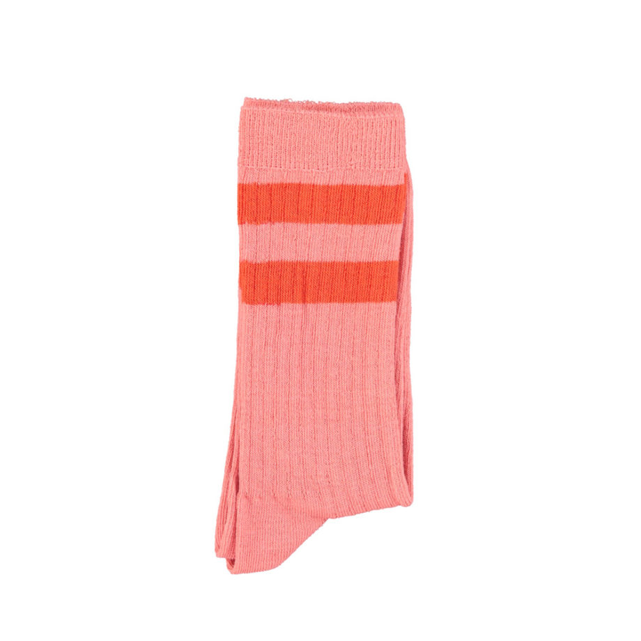 PIUPIUCHICK | socks | pink w/ orange stripes
