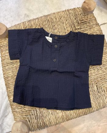 PEQUEÑO TOCON | CHEMISE COL ROND BLEU MARINE 9007