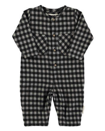 PIUPIUCHICK BABY | Baby jumpsuit | Black & grey vichy
