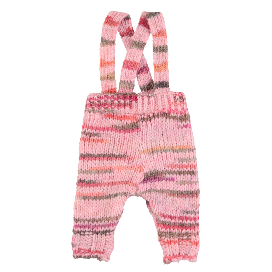 PIUPIUCHICK BABY | Knitted baby trousers w/ straps | Multicolor pink