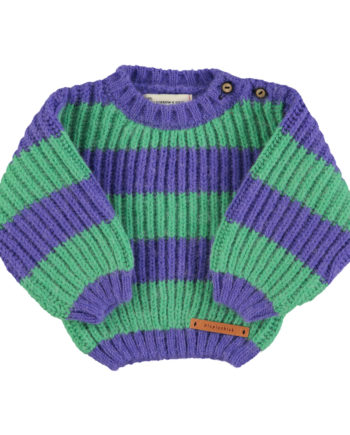 PIUPIUCHICK BABY | Knitted sweater | Green & purple stripes