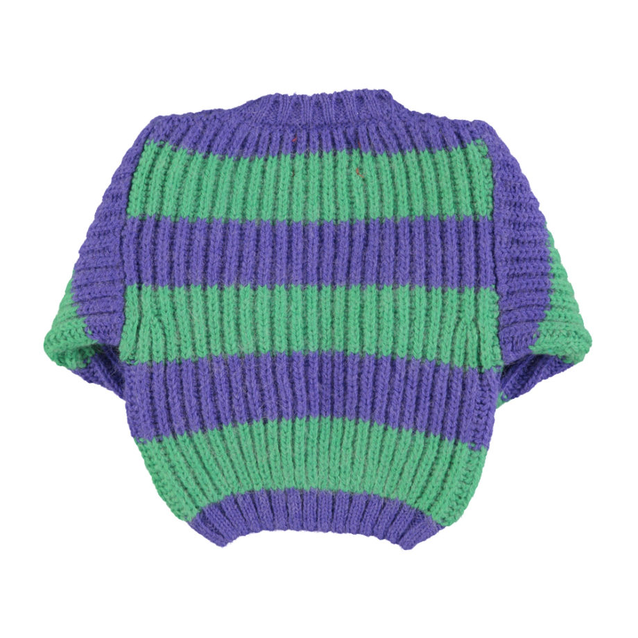PIUPIUCHICK BABY | Knitted sweater | Green & purple stripes