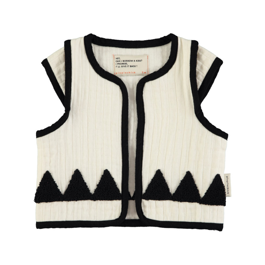 PIUPIUCHICK | Waistcoat | Ecru w/ black triangles