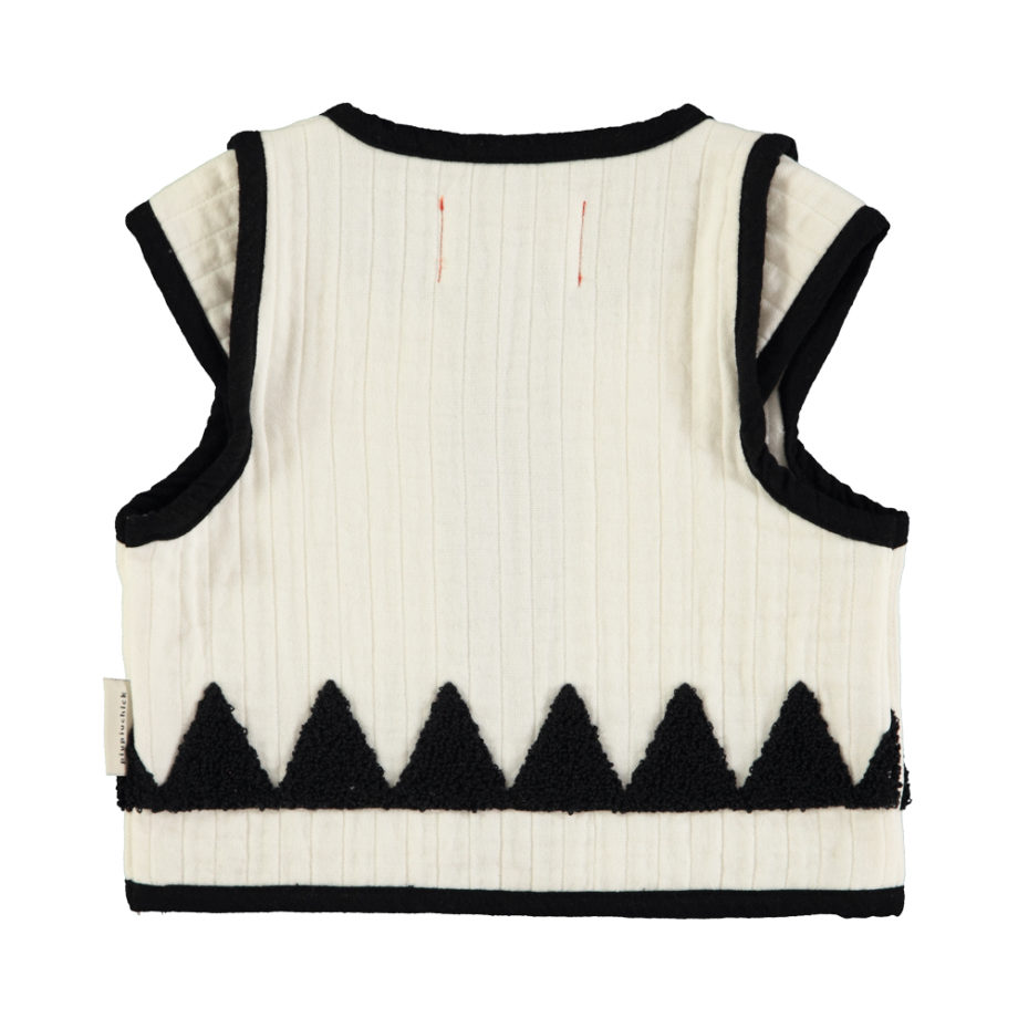 PIUPIUCHICK | Waistcoat | Ecru w/ black triangles