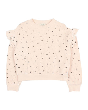 BUHO BARCELONA | VELVET CUORE SWEATSHIRT CREAM PINK