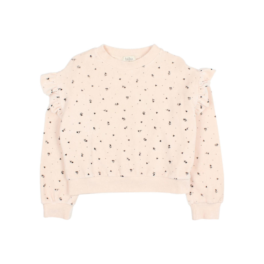 BUHO BARCELONA | VELVET CUORE SWEATSHIRT CREAM PINK