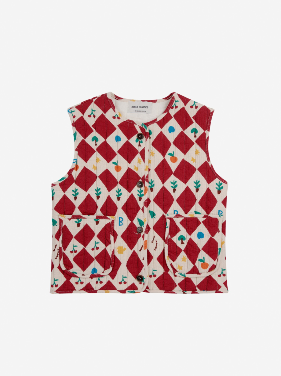 BOBO CHOSES | HARLEQUIN ALL OVER QUILTED VEST