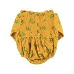 PIUPIUCHICK BABY | BABY LONG SLEEVE ROMPER YELLOW MUSTARD FLOWERS