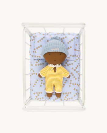 GOMMU | Berceau métallique blanc avec matelas et draps