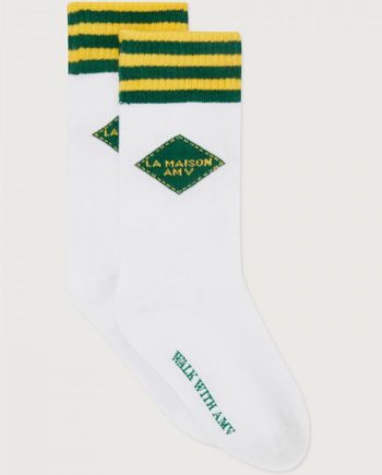 AMERICAN VINTAGE | Chaussettes enfant Clypsun VERT ET JAUNE RAYE