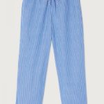 AMERICAN VINTAGE | Pantalon enfant Zatybay RAYURES AQUA