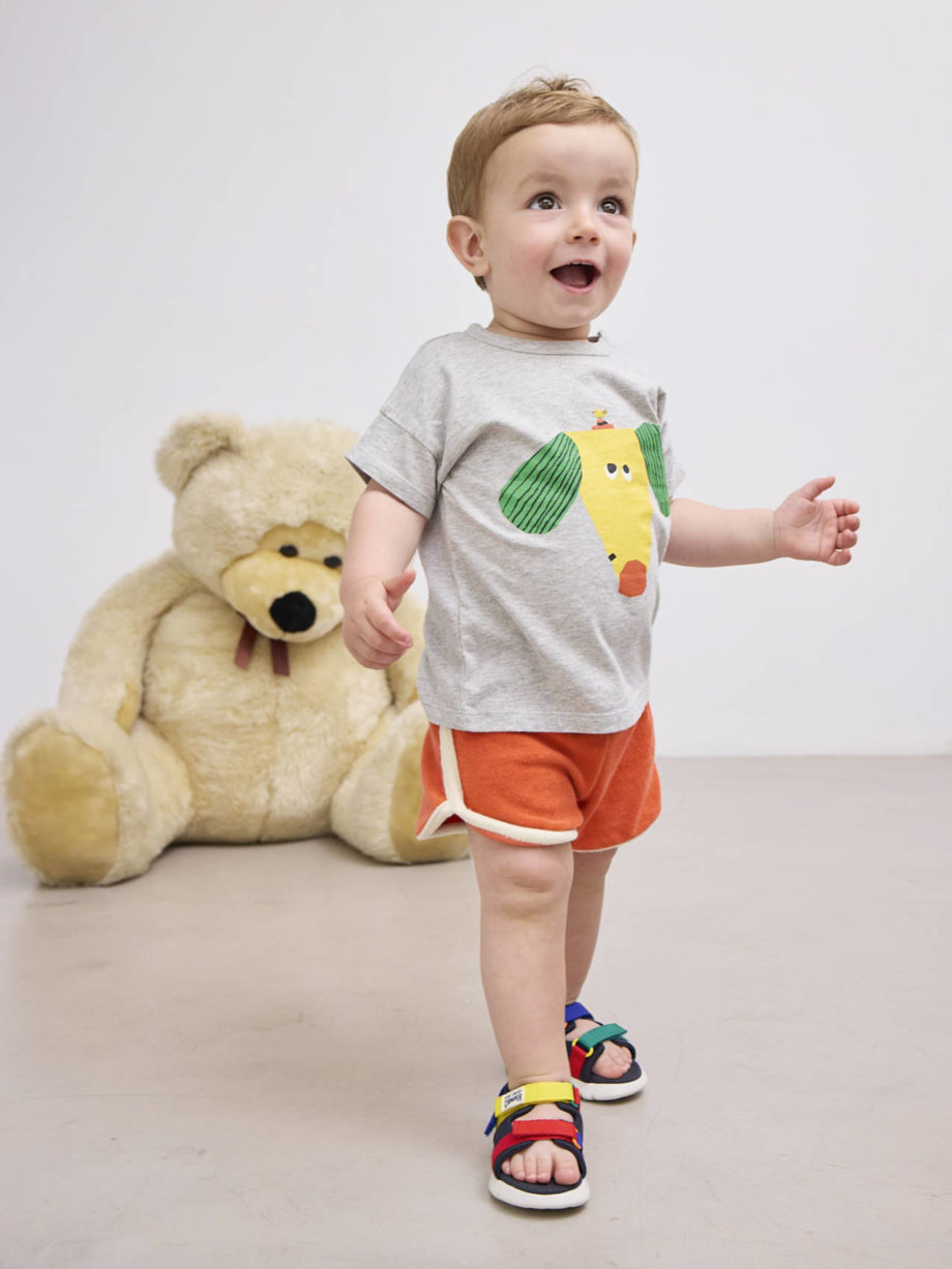BOBO CHOSES BABY | Happy Dog T-shirt HEATHER GREY