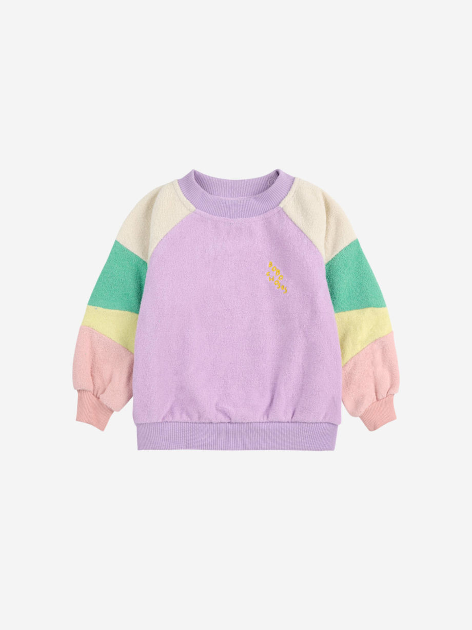 BOBO CHOSES BABY | Lila Color Block terry cloth sweatshirt