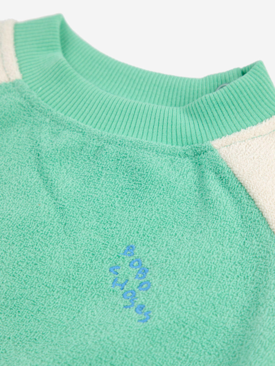 BOBO CHOSES BABY | Green color block terry cloth sweatshirt