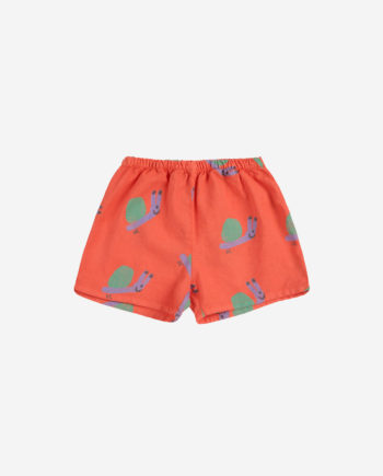 BOBO CHOSES BABY | Funny Snail all over woven shorts RED
