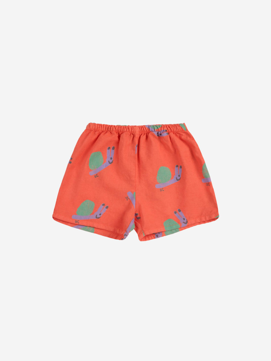 BOBO CHOSES BABY | Funny Snail all over woven shorts RED