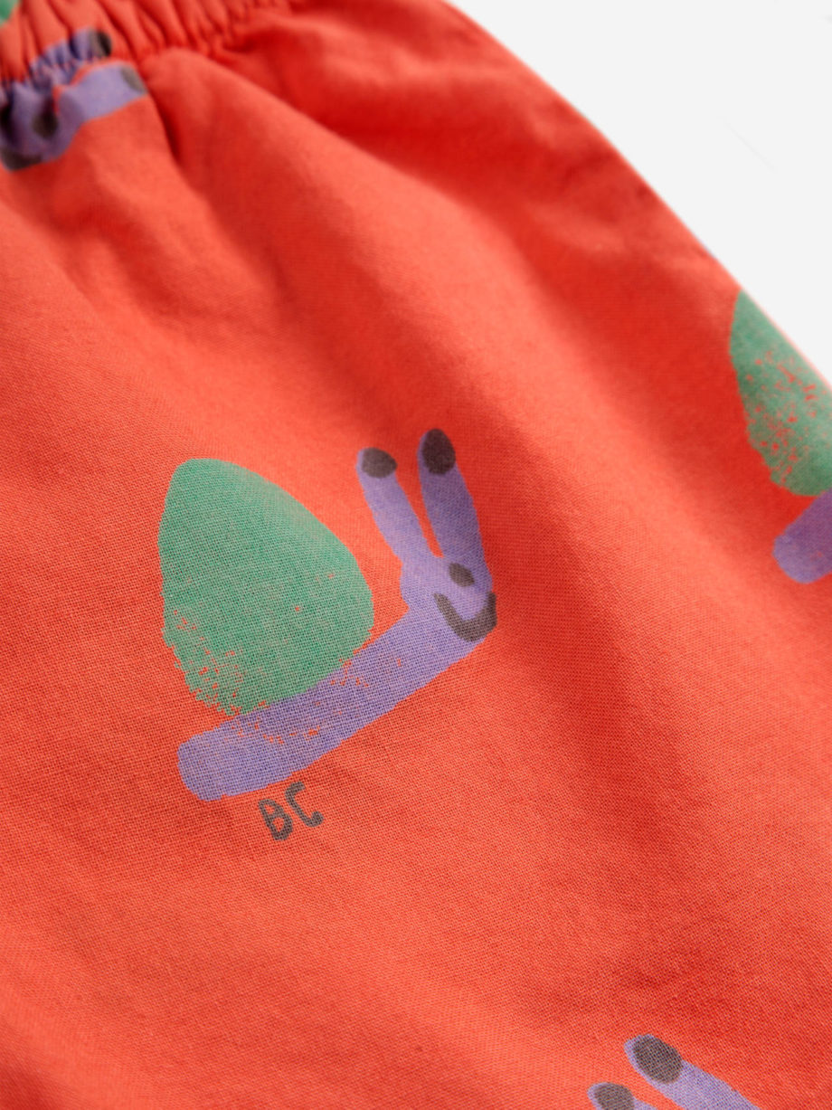 BOBO CHOSES BABY | Funny Snail all over woven shorts RED