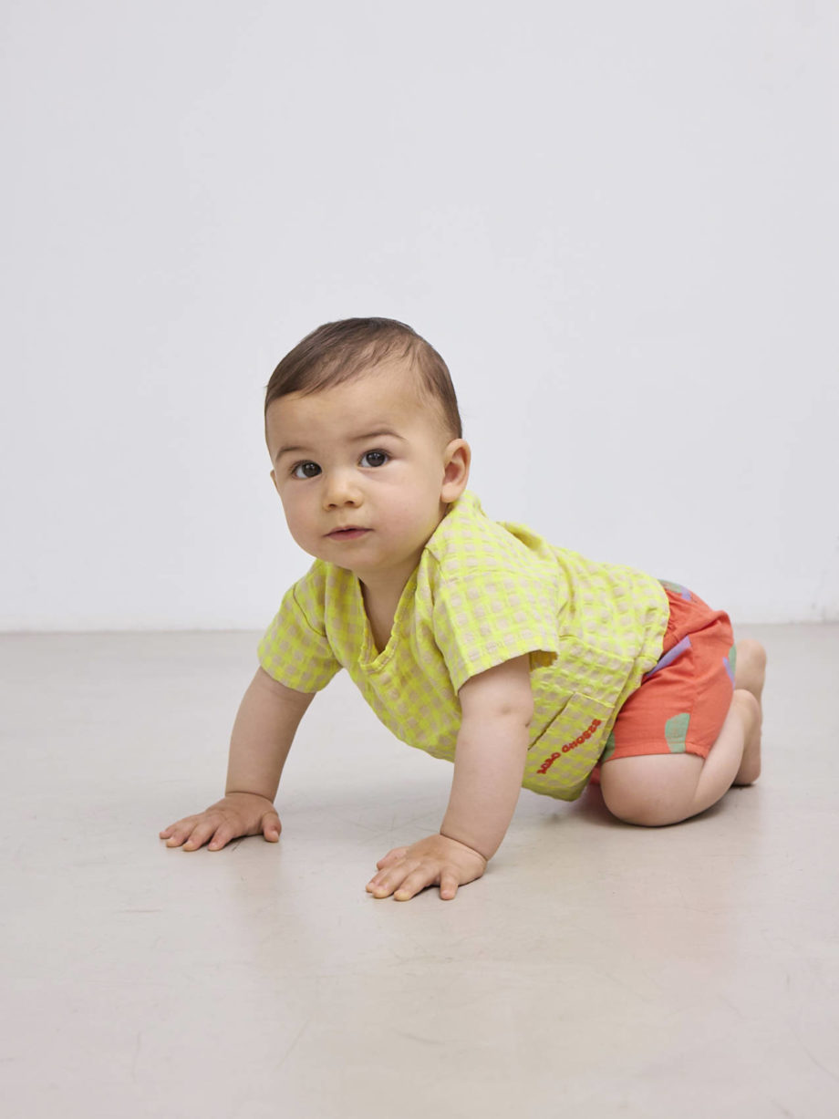 BOBO CHOSES BABY | Funny Snail all over woven shorts RED