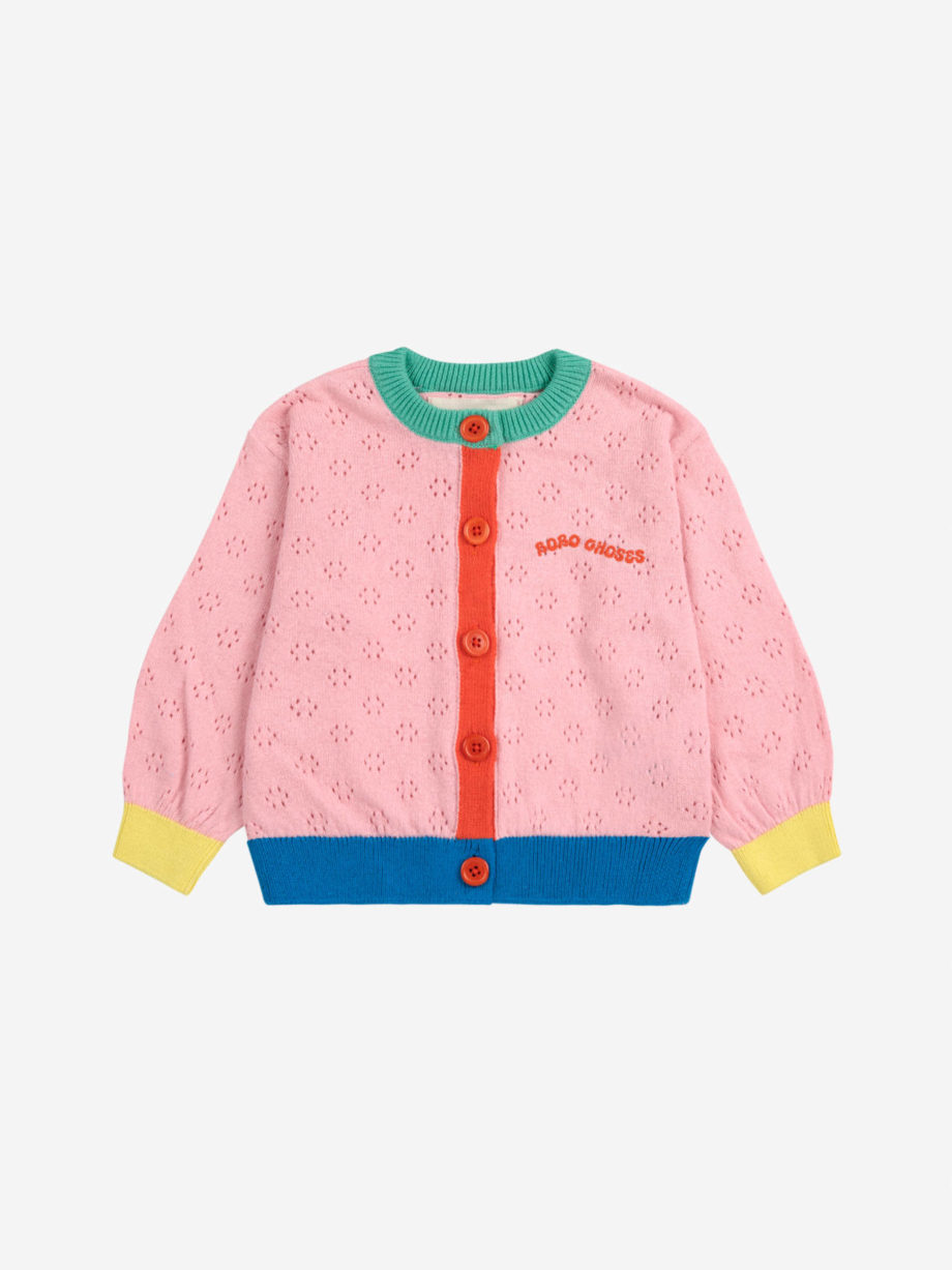 BOBO CHOSES BABY | Color block open work cardigan