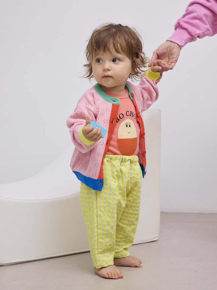 BOBO CHOSES BABY | Color block open work cardigan