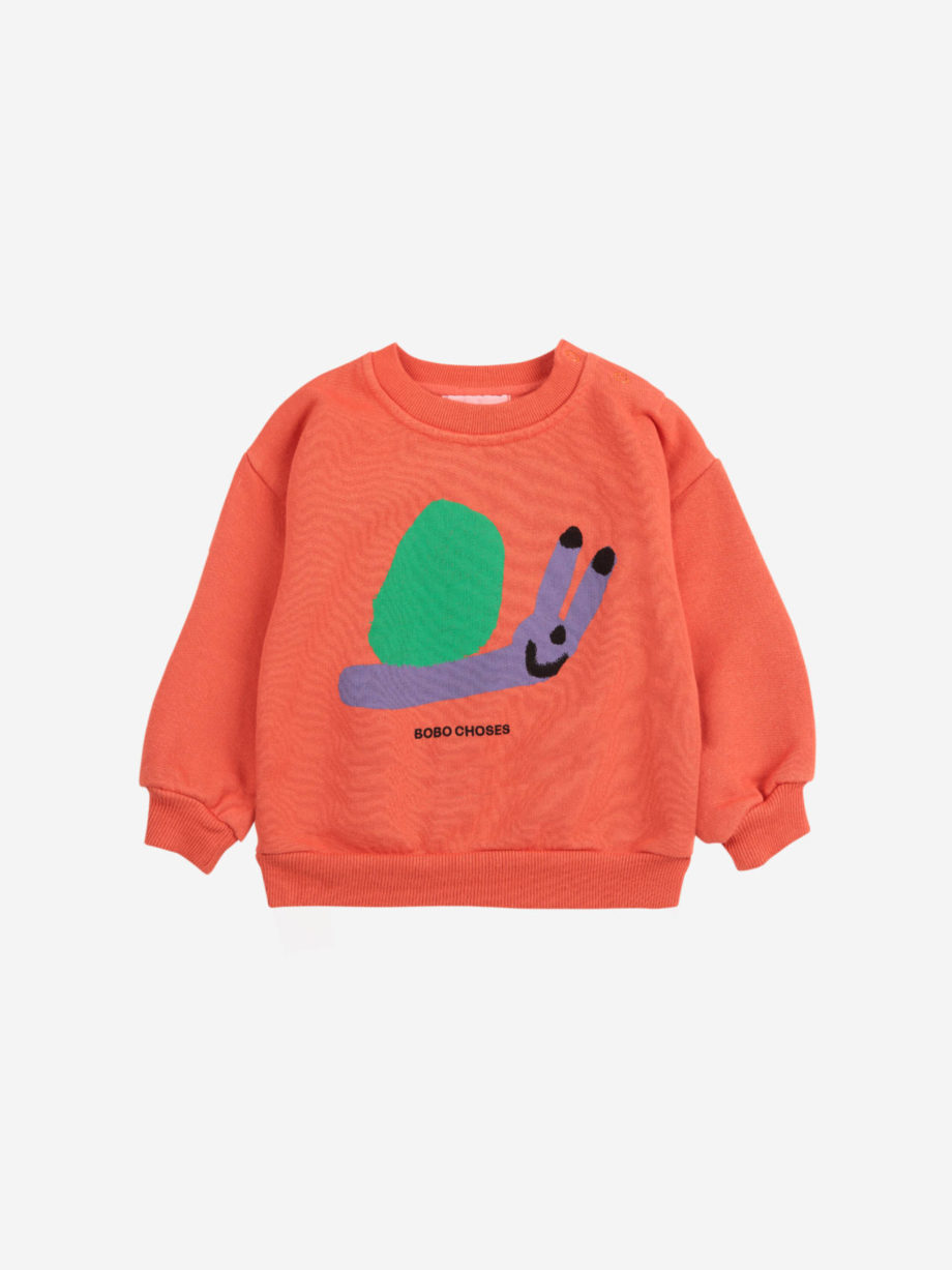 BOBO CHOSES BABY | Funny snail sweatshirt RED