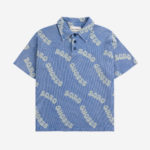 BOBO CHOSES | Wavy Bobo Choses all over waffle polo shirt BLUE