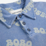 BOBO CHOSES | Wavy Bobo Choses all over waffle polo shirt BLUE