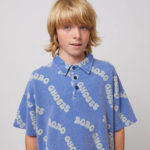 BOBO CHOSES | Wavy Bobo Choses all over waffle polo shirt BLUE