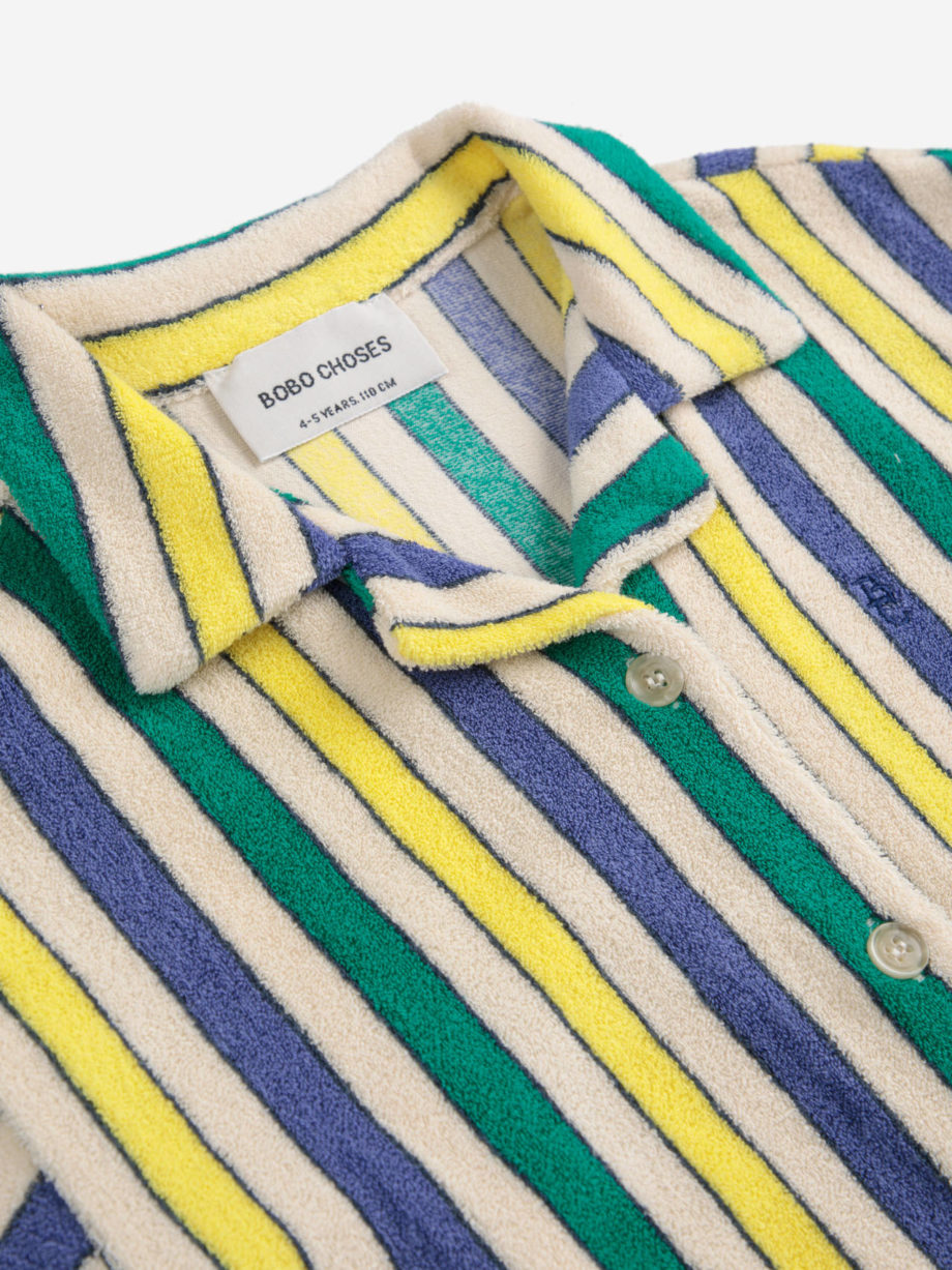 BOBO CHOSES | Multicolor Stripes terry cloth shirt OFFWHITE