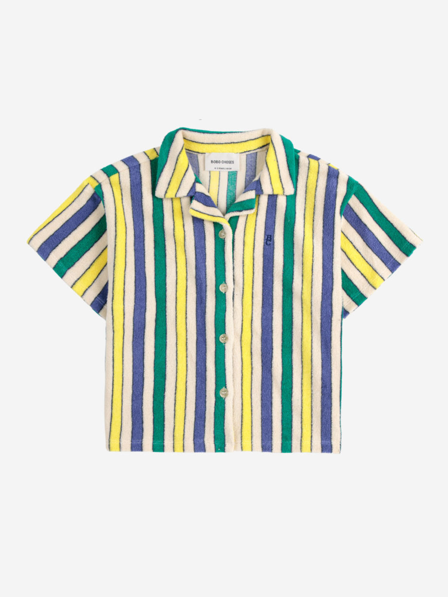 BOBO CHOSES | Multicolor Stripes terry cloth shirt OFFWHITE