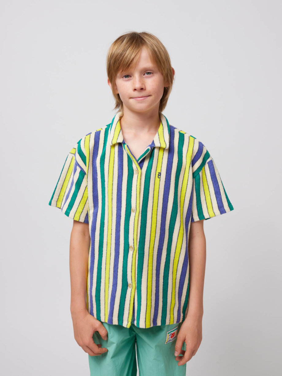 BOBO CHOSES | Multicolor Stripes terry cloth shirt OFFWHITE