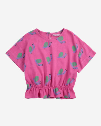 BOBO CHOSES | Funny Snail all over woven blouse FUCHSIA