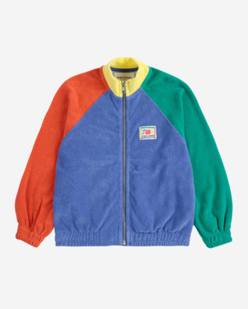 BOBO CHOSES | Smiling color block terry cloth zipped sweatshirt