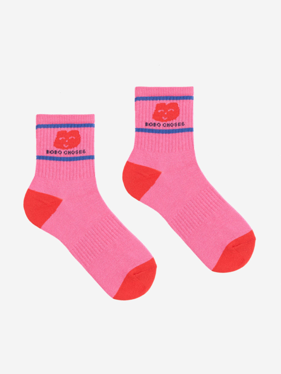 BOBO CHOSES | Joyful Face short socks FUCHSIA