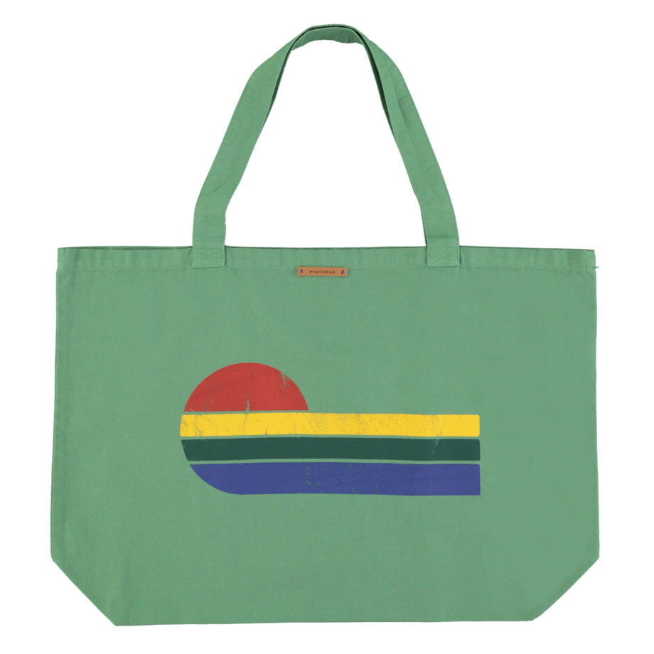 PIUPIUCHICK | XL bag | green w/ multicolor wave print