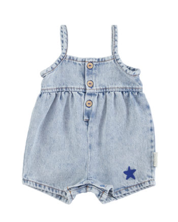 PIUPIUCHICK BABY | baby short dungarees | washed blue denim