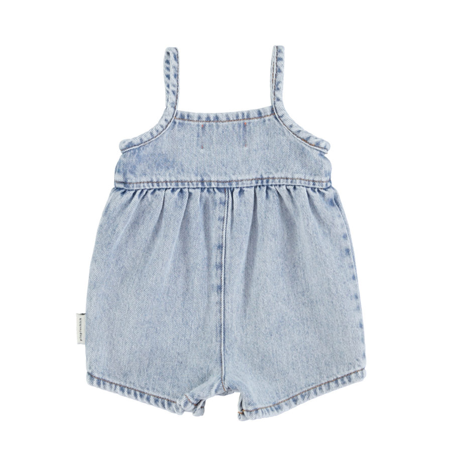 PIUPIUCHICK BABY | baby short dungarees | washed blue denim