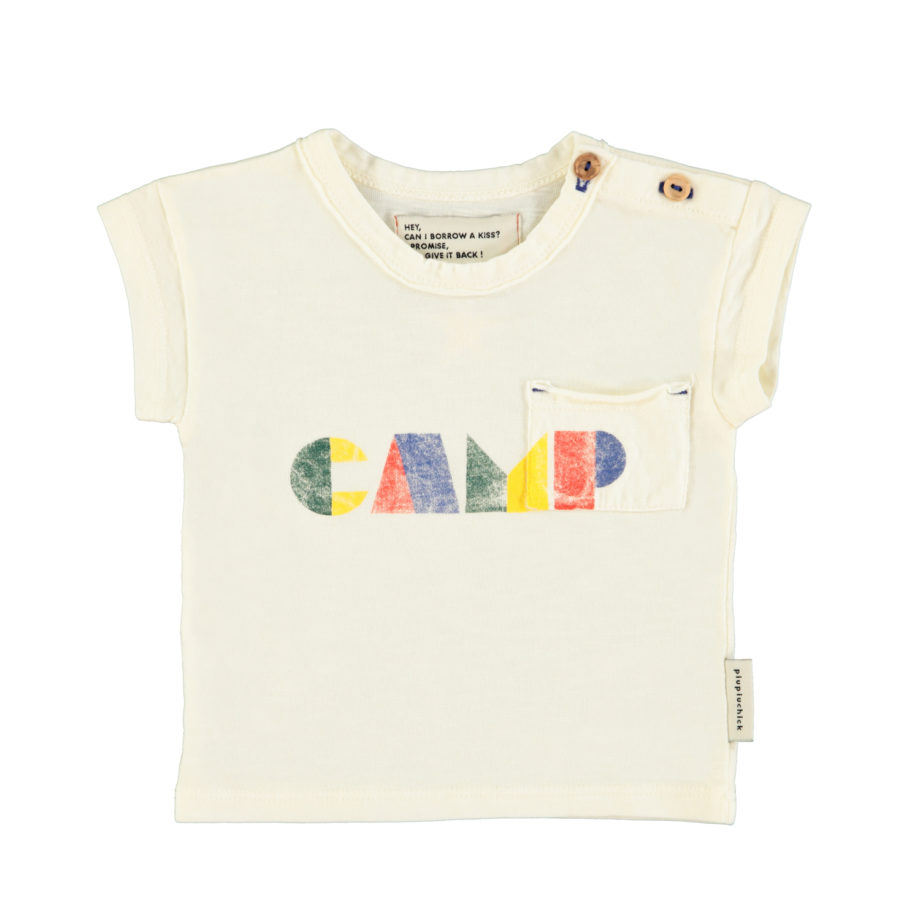 PIUPIUCHICK BABY | t-shirt | ecru w/ multicolor "camp" print