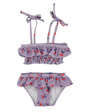 PIUPIUCHICK | bikini | purple & white checkered w/ cherries